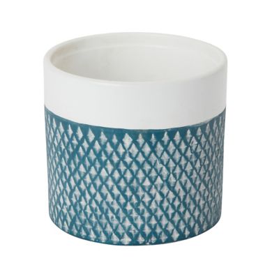 Pot rond semi-émaillé bleu ø12 cm