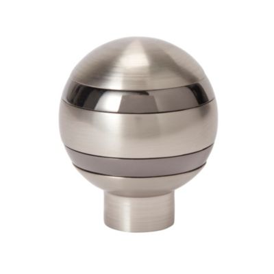 Embout boule pour barre à rideau bicolore GoodHome 19 mm Athens gris