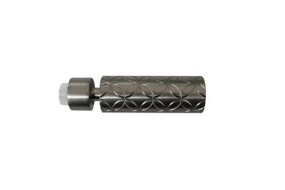 GoodHome - Embout bâton gravé pour barre à rideau GoodHome gris