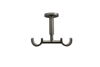 GoodHome - Support universel double de plafond pour barre à rideau Athens GoodHome gris