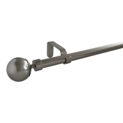 Kit de tringle à rideau extensible double embout boule Athens GoodHome 200/330 cm Ø19mm gris