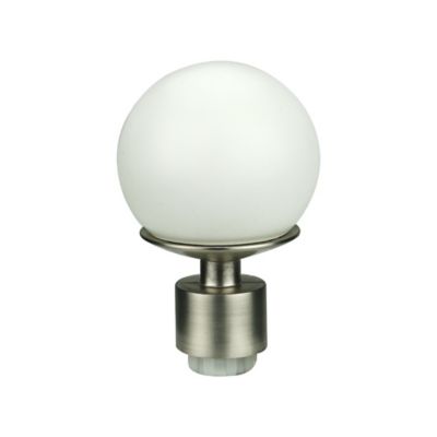 GoodHome - Embout boule pour barre à rideau GoodHome 19 mm Anafi blanc