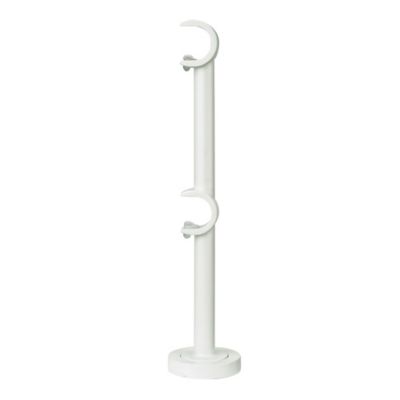 GoodHome - Support long pour barre à rideau double GoodHome 19 mm Anafi blanc