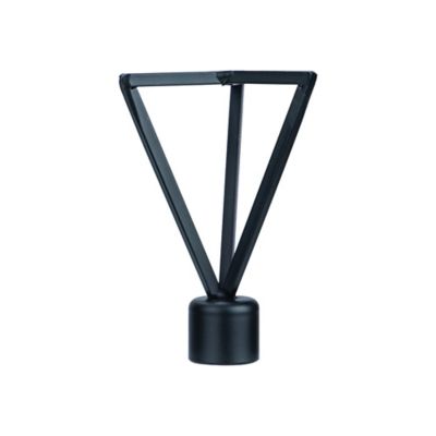 GoodHome - Embout triangle pour barre à rideau en fil fer GoodHome 19 mm Araxos noir