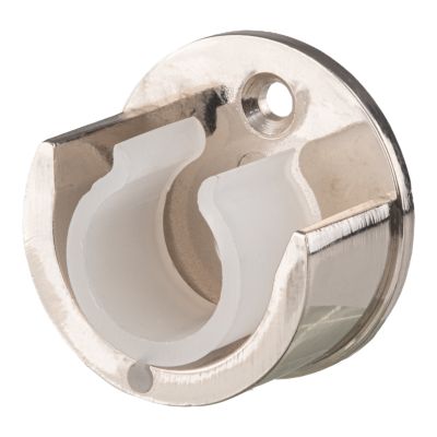 GoodHome - Support encastré pour barre à rideau GoodHome 28 mm Olympe gris