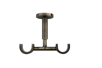 GoodHome - Support universel double plafond pour barre à rideau GoodHome Antiki doré