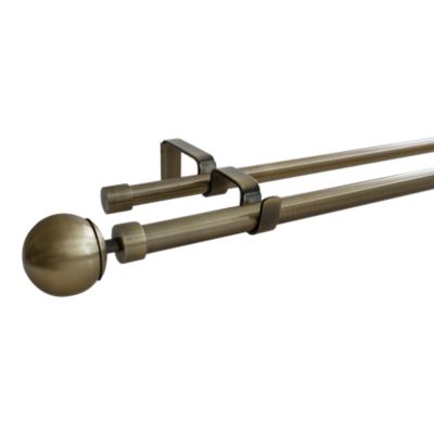 Kit de tringle à rideau double extensible embout boule Antiki GoodHome, 120/210 cm, Ø19mm doré