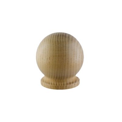 GoodHome - Embout boule pleine pour barre à rideau GoodHome 28 mm Symi naturel