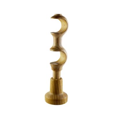 GoodHome - Support long pour barre à rideau double GoodHome 28 mm Symi naturel