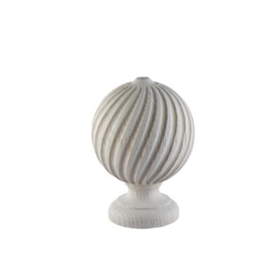 Embout boule décapée pour barre à rideau GoodHome 28 mm Chalki blanc