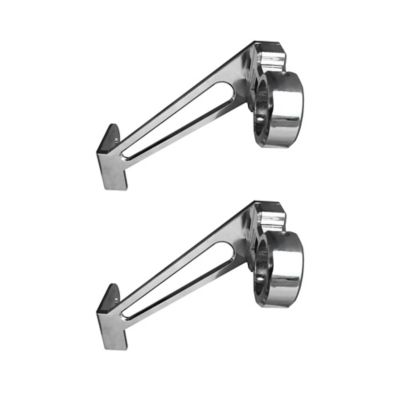 Support pour barre à rideau pour renfoncement fenêtre GoodHome nickel brossé Ikaria