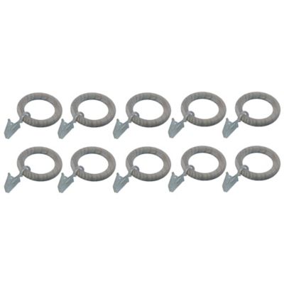 10 anneaux clip pour barre à rideau Chalki GoodHome ?28 mm blanc