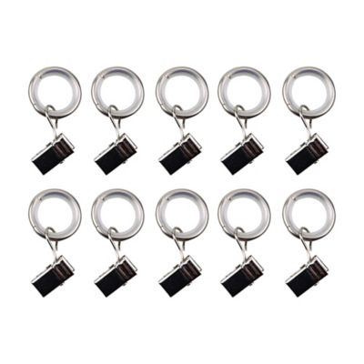 Ensemble d'anneaux GoodHome 10 mm avec clip en nickel brossé Nisis