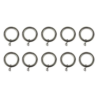 10 anneaux pour barre à rideau Kimlos GoodHome Ø28 mm noir
