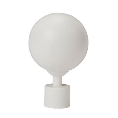 Embout boule pour barre à rideau blanc mat Ikaria blanc