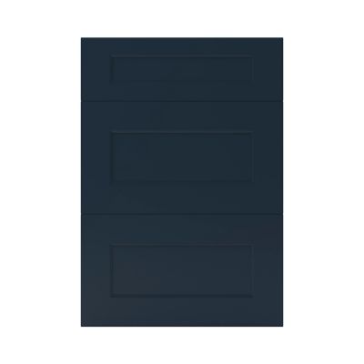 Façade de cuisine 1 tiroir et 2 casseroliers Artemisia bleu mat l. 50 cm x H. 72 cm GoodHome - Goodhome