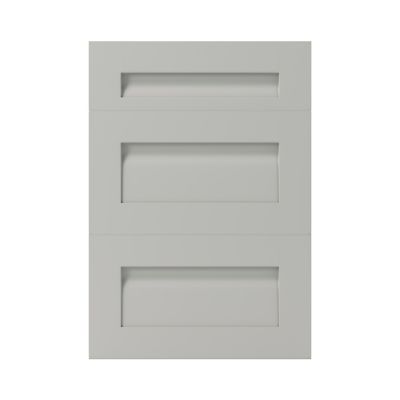 Façade de cuisine 1 tiroir et 2 casseroliers Garcinia gris ciment mat l. 50 cm x H. 72 cm GoodHome - Goodhome