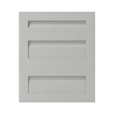Façade de cuisine 1 tiroir et 2 casseroliers Garcinia gris ciment mat l. 60 cm x H. 72 cm GoodHome - Goodhome