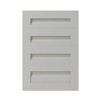 Façade de cuisine 3 tiroirs et 1 casserolier Garcinia gris ciment mat l. 50 cm x H. 72 cm GoodHome - Goodhome