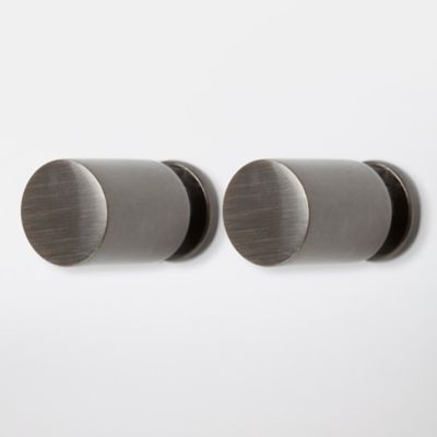 Poignée de meuble de cuisine GoodHome Saffron Argent L. 1.2 cm, 2 pièces