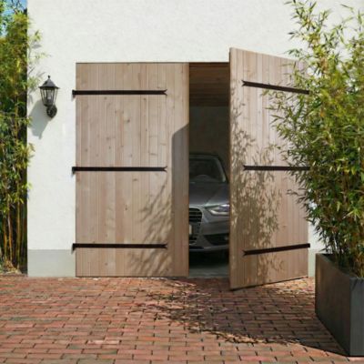Porte de garage GoodHome 2 vantaux bois 240 x h.200 cm