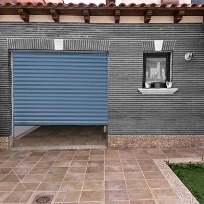 Porte de garage enroulable alu grise 240 x h.200 cm