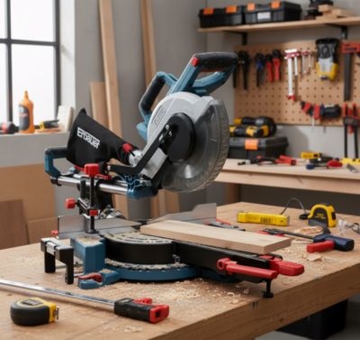 Scie à onglet Erbauer sans fil EMIS216S18 Li 18V brushless sans batterie