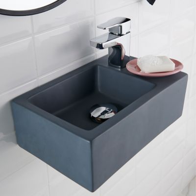 Lave-mains céramique gris GoodHome Peyto