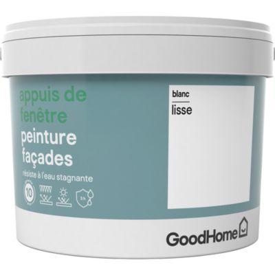 Peinture extérieure appuis de fenêtre GoodHome blanc 2,5L