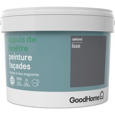 Peinture extérieure appuis de fenêtre GoodHome gris Oakland 2,5L