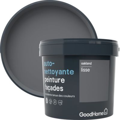 Peinture extérieure façade autonettoyante Premium GoodHome gris Oakland 5L