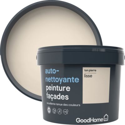 Peinture extérieure façade autonettoyante Premium GoodHome ton pierre 10L