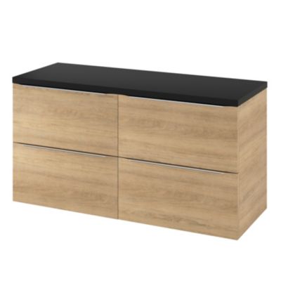 Plan de toilette L.120,5 x l.45,5 cm coloris noir mat, Cadelia, GoodHome