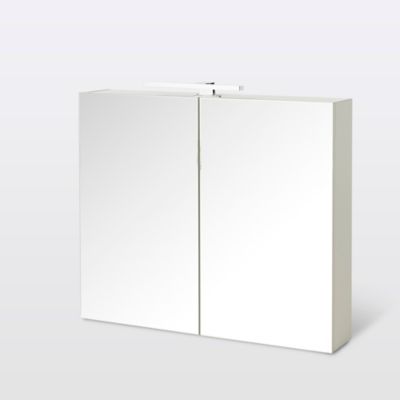 Armoire de salle de bains Indra miroir éclairant L. 80 x H. 67 x P. 14 6 cm