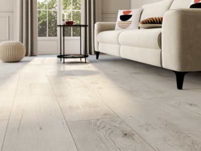 Sol stratifié à clipser Bilston Chêne blanchi 8 mm - L.138 x l.24.4 cm