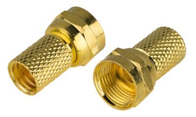 Fiche TV Type F Mâle à câbler pour PF100/RG6 Blyss, Or - lot de 2