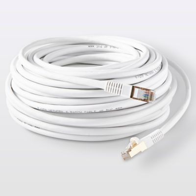 Câble RJ45 Mâle / Mâle blanc Blyss Or, 20 m