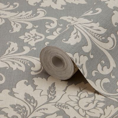 Papier peint vinyle sur intissé GoodHome Mire gris