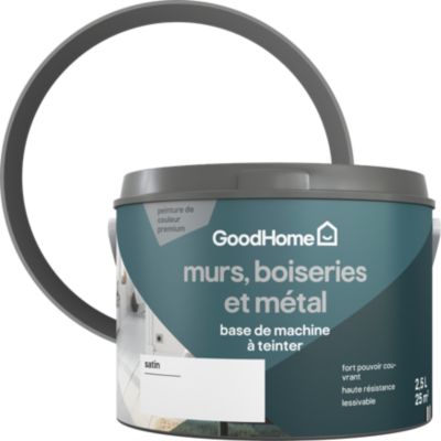 Peinture murs, boiseries et métal intérieur GoodHome satin base C 2,5L