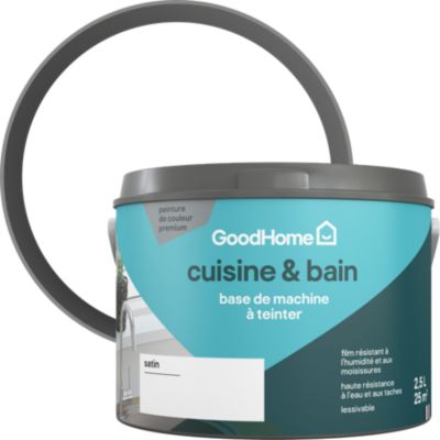 Peinture cuisine et salle de bains GoodHome satin base C 2,5L