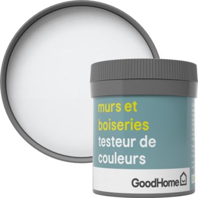 Testeur peinture murs et boiseries GoodHome blanc North Pole satin 50ml