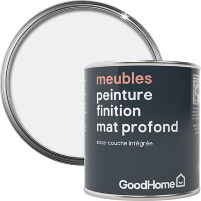 Peinture de rénovation meubles GoodHome blanc North Pole mat profond 125ml