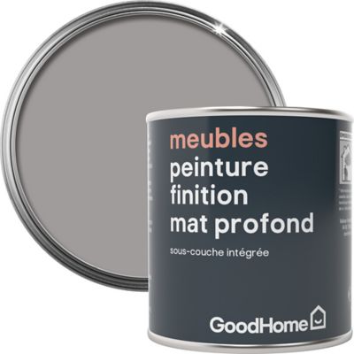Peinture de rénovation meubles GoodHome gris Long Island mat profond 125ml