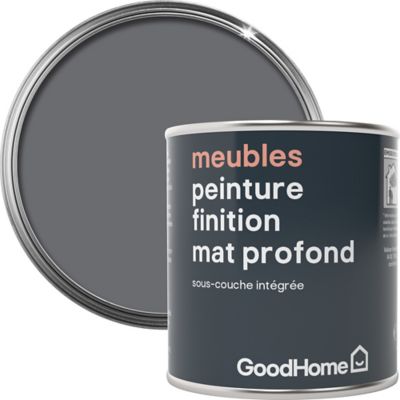Peinture de rénovation meubles GoodHome gris Meriden mat profond 125ml