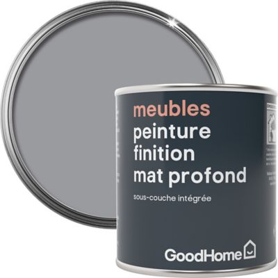 Peinture de rénovation meubles GoodHome gris Queens mat profond 125ml