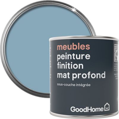 Peinture de rénovation meubles GoodHome bleu Monaco mat profond 125ml