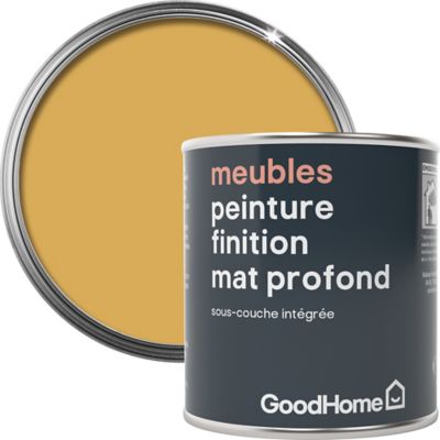 Peinture de rénovation meubles GoodHome jaune Chueca mat profond 125ml