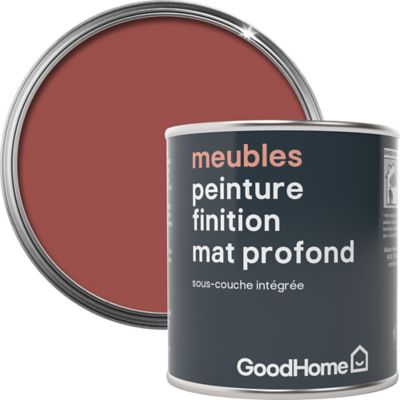 Peinture de rénovation meubles GoodHome Fulham rouge mat profond 125ml