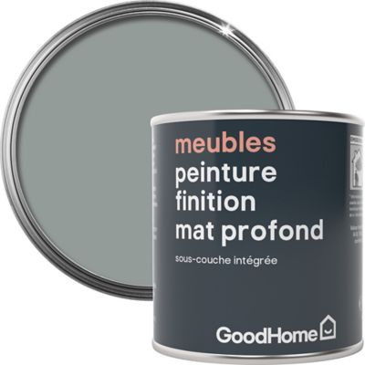 Peinture de rénovation meubles GoodHome gris Manhattan mat profond 125ml