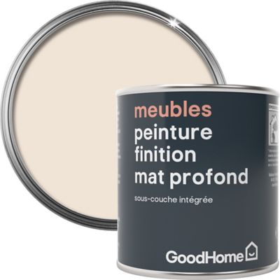 Peinture de rénovation meubles GoodHome blanc Juneau mat profond 125ml
